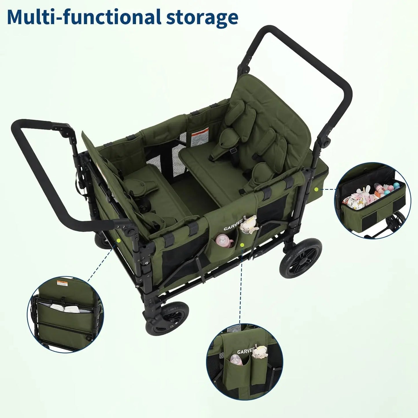 HiMiss Premium Four Seater All Terrain Stroller Wagon
