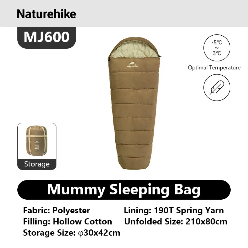 Naturehike Winter Warm Mummy Sleeping Bag For Adults Outdoor Camping