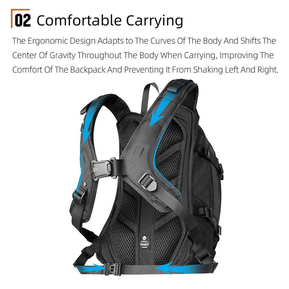 Rhinowalk Motorcycle Backpack With Magnetic Quick Release And Rain Cover