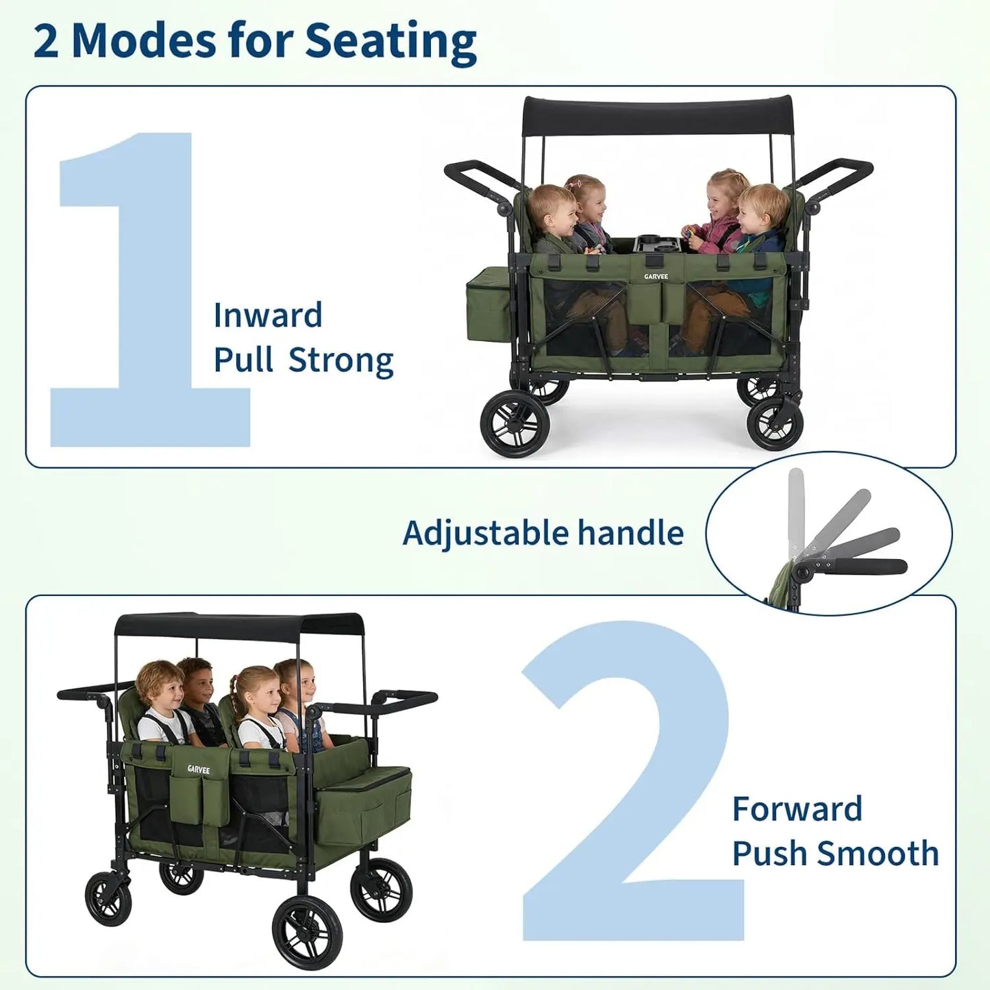 HiMiss Premium Four Seater All Terrain Stroller Wagon