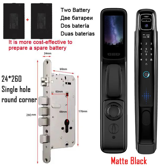 YKESDL Smart Door Lock Wifi Face Recognition Camera Intercom