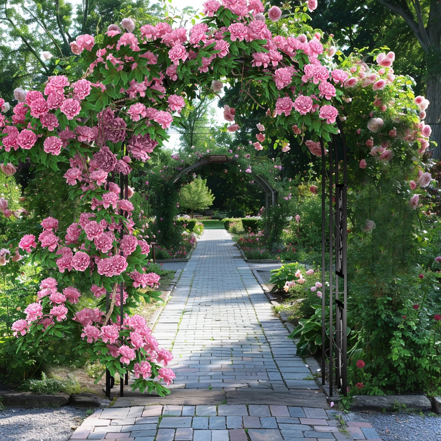 Heavy Duty Metal Garden Arbor Plant Arch Trellis For Vines