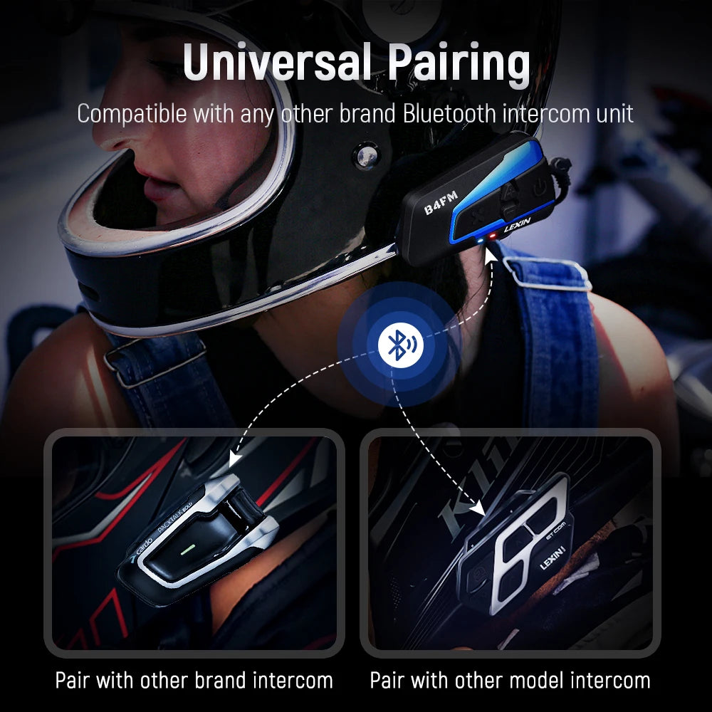Lexin B4FMX Bluetooth Motorcycle Helmet Intercom With Music Sharing