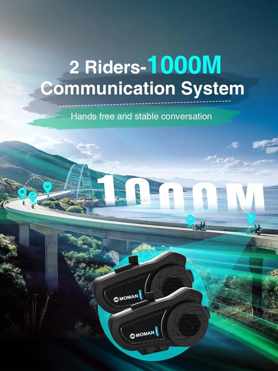 Synco H2PRO Motorcycle Helmet Wireless Intercom Headset For Riders
