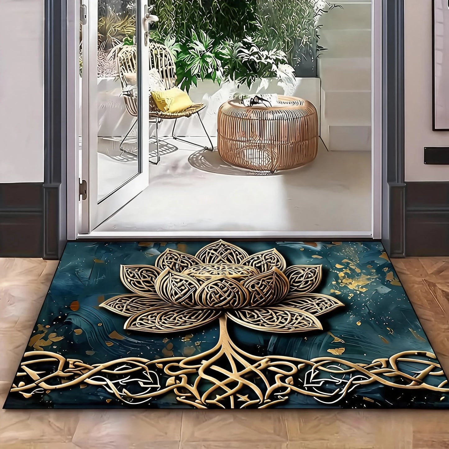 Tree Of Life Welcome Doormat Anti Slip Waterproof Home Rug