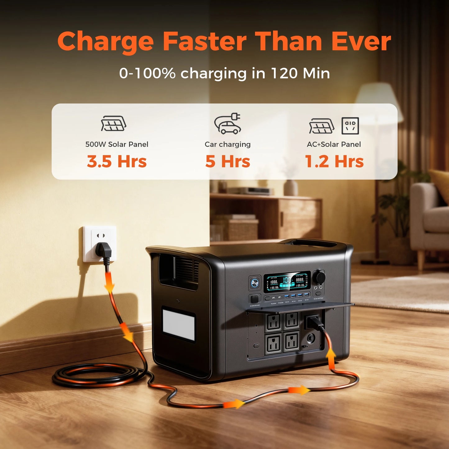 Ctolity 2400W Portable Power Station Solar Generator System