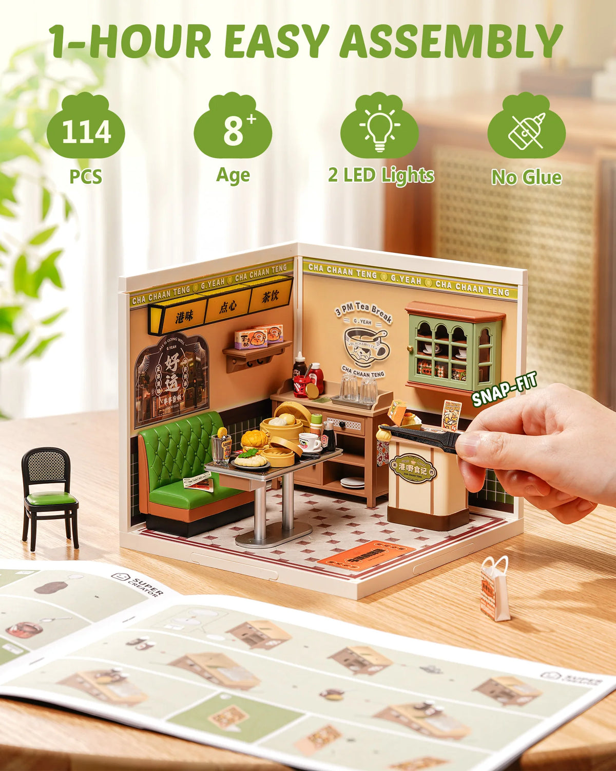 Rolife DIY Miniature Food Stall Dollhouse 3D Puzzle Kit
