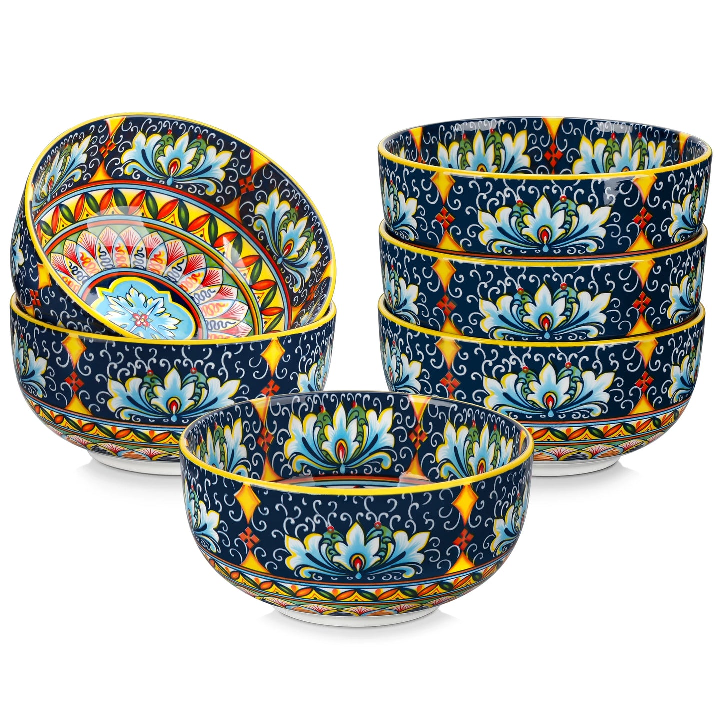 Malacasa Ceramic Breakfast Bowl Set For Pasta And Salad