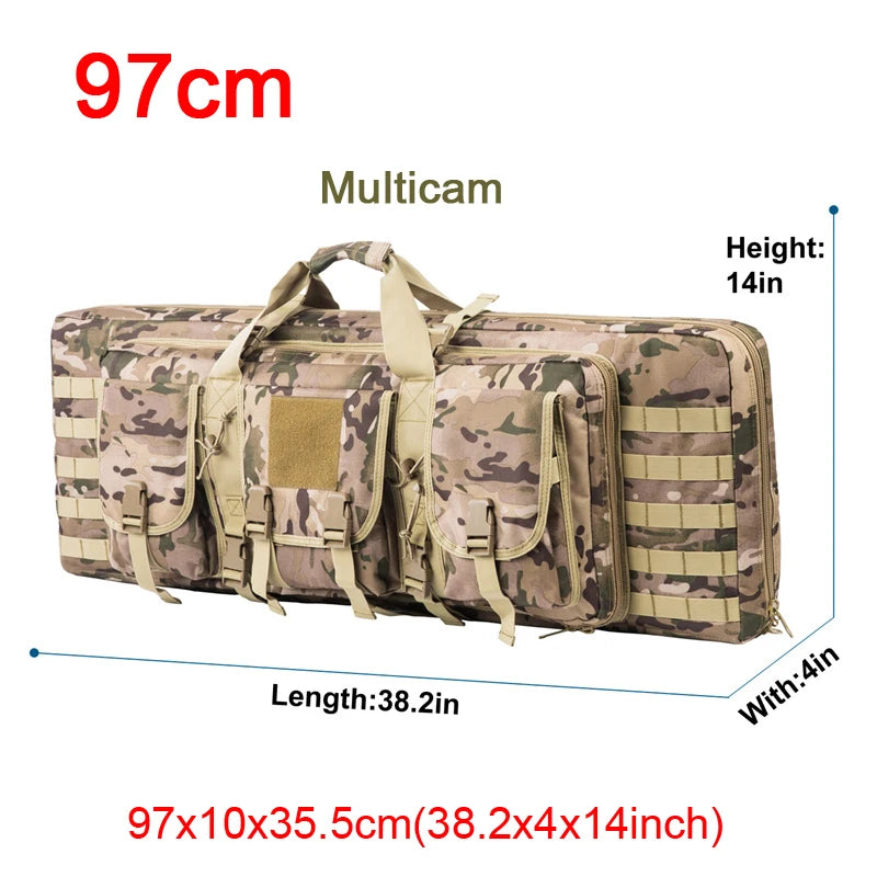 LQARMY Tactical Double Rifle Case Molle Gun Backpack Hunting Holster