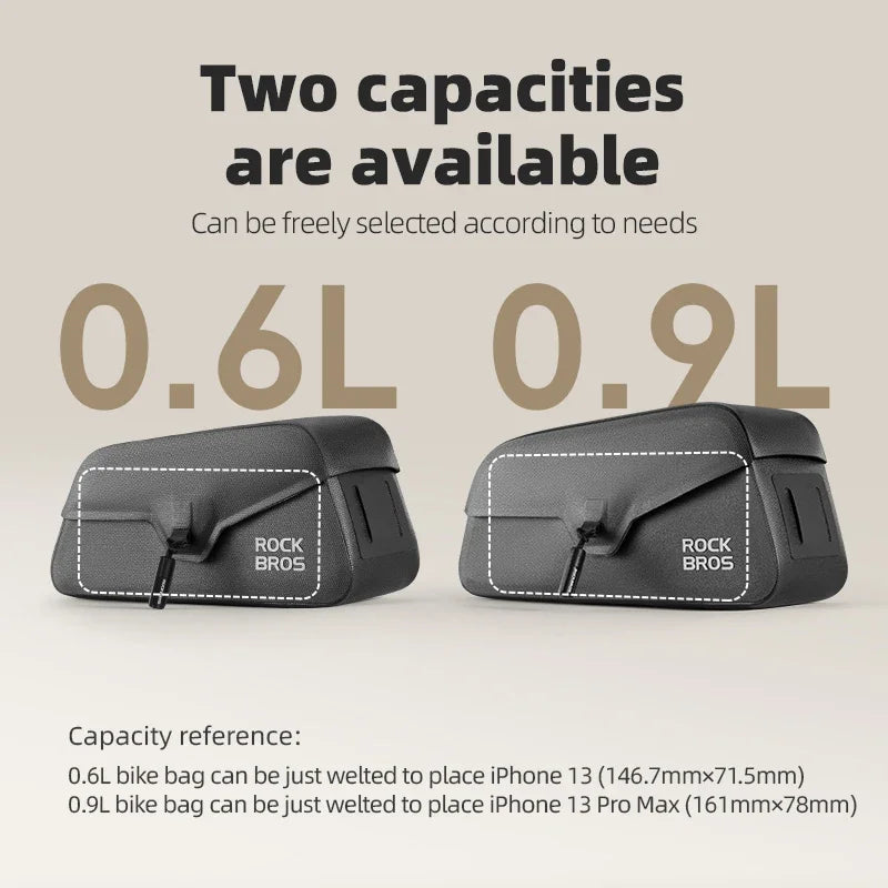 ROCKBROS Magnetic Waterproof Bike Top Tube Storage Bag