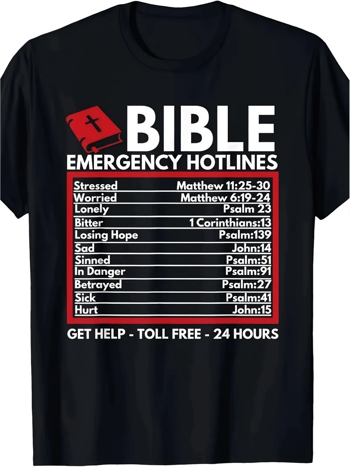 Biblical Emergency Number Christian Bible And Jesus T-Shirt