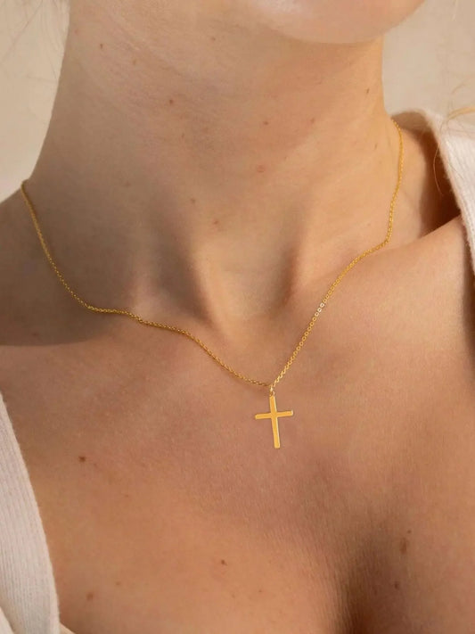 Dainty Cross Pendant Necklace, Faith Inspired Jewelry for Everyday Wear