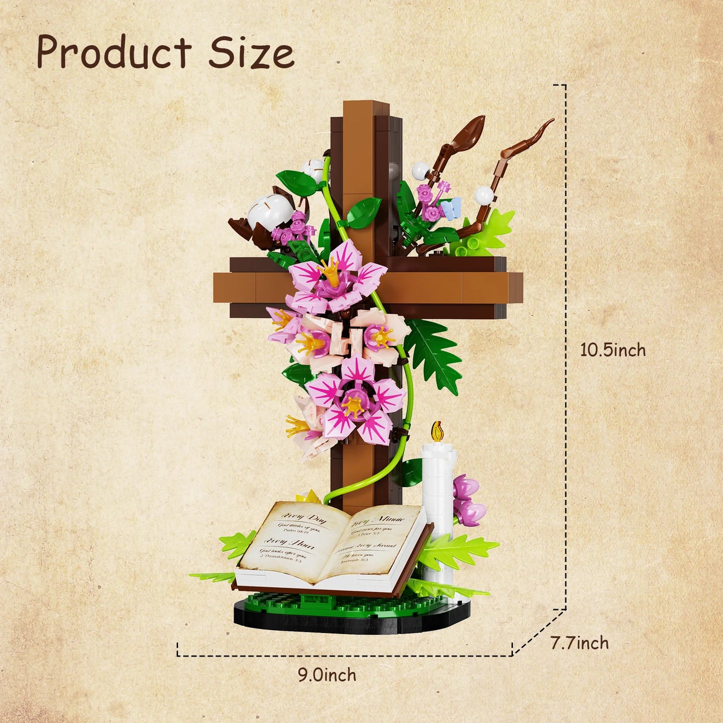 BuildMoc Jesus Cross Flower Compatible Lego Building Blocks Set