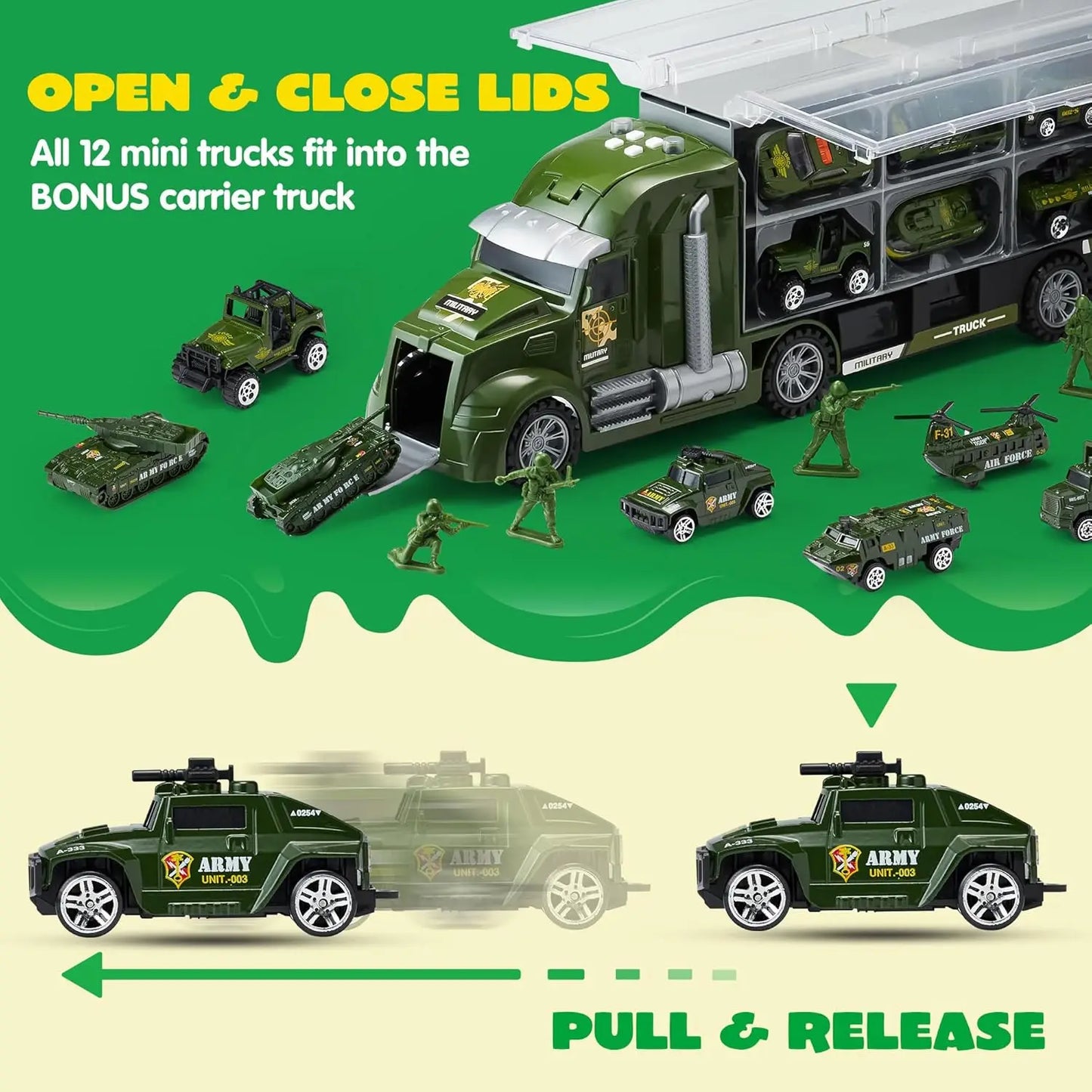 Joyfy Military Army Truck Toy Set Featuring Soldiers And Tanks