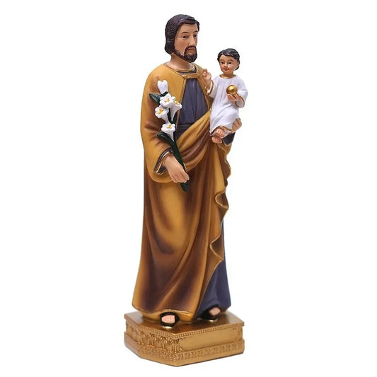 Saint Joseph And Child Jesus Catholic Resin Statue Decoration
