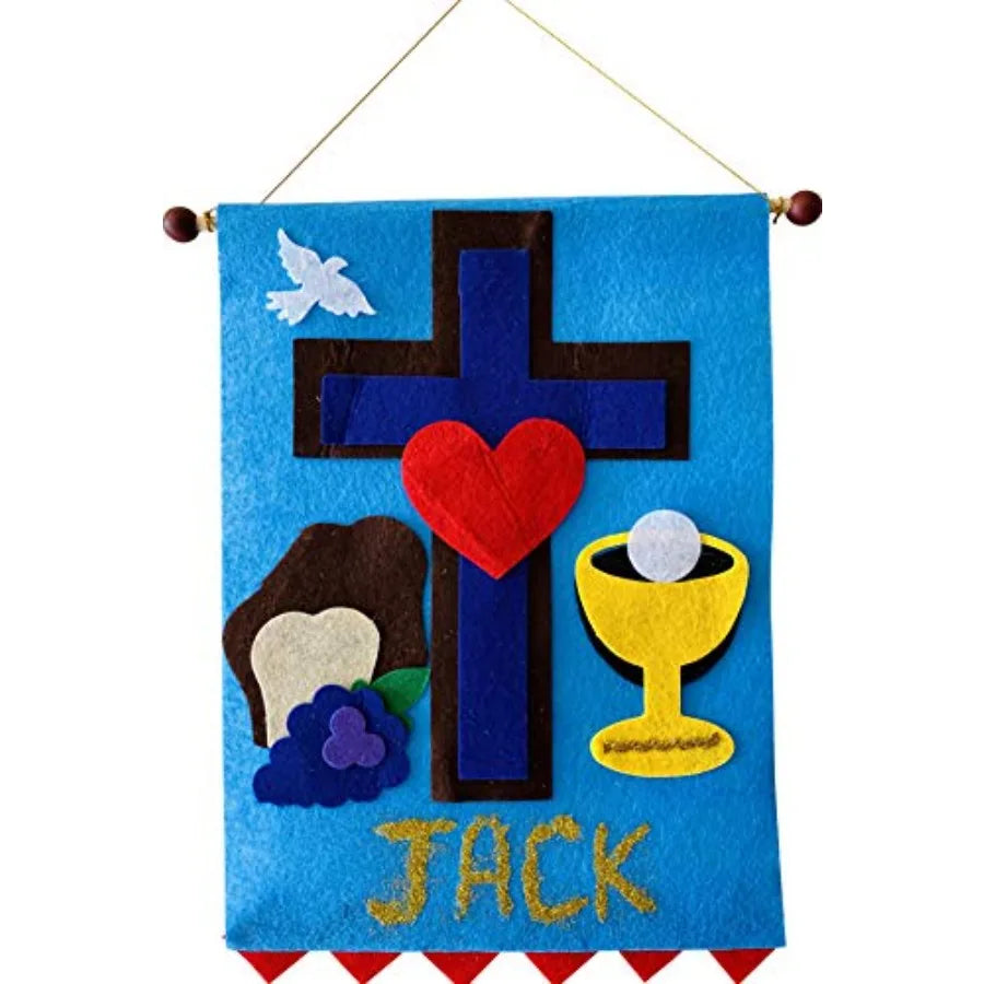 Catholic First Communion Banner Craft Kit and Pew Decoration Set