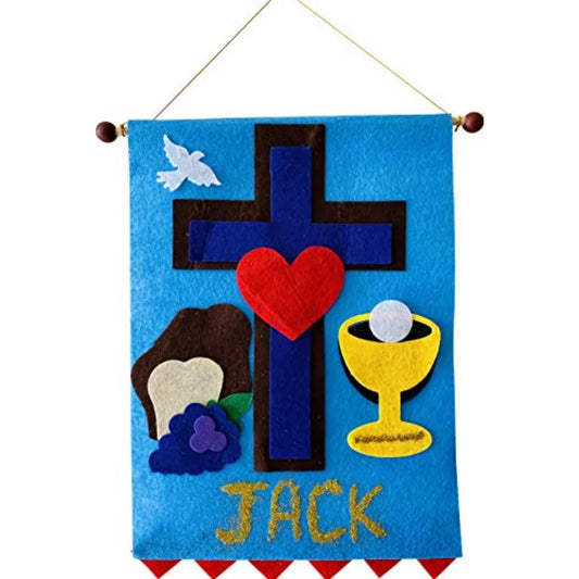 Catholic First Communion Banner Craft Kit and Pew Decoration Set