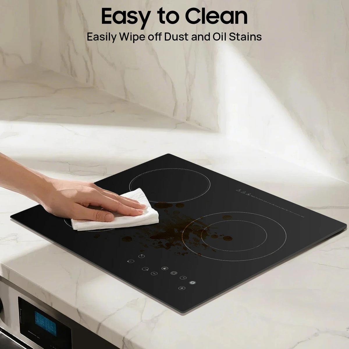 Portable Three Burners Electric Ceramic Cooktop With Touch Control