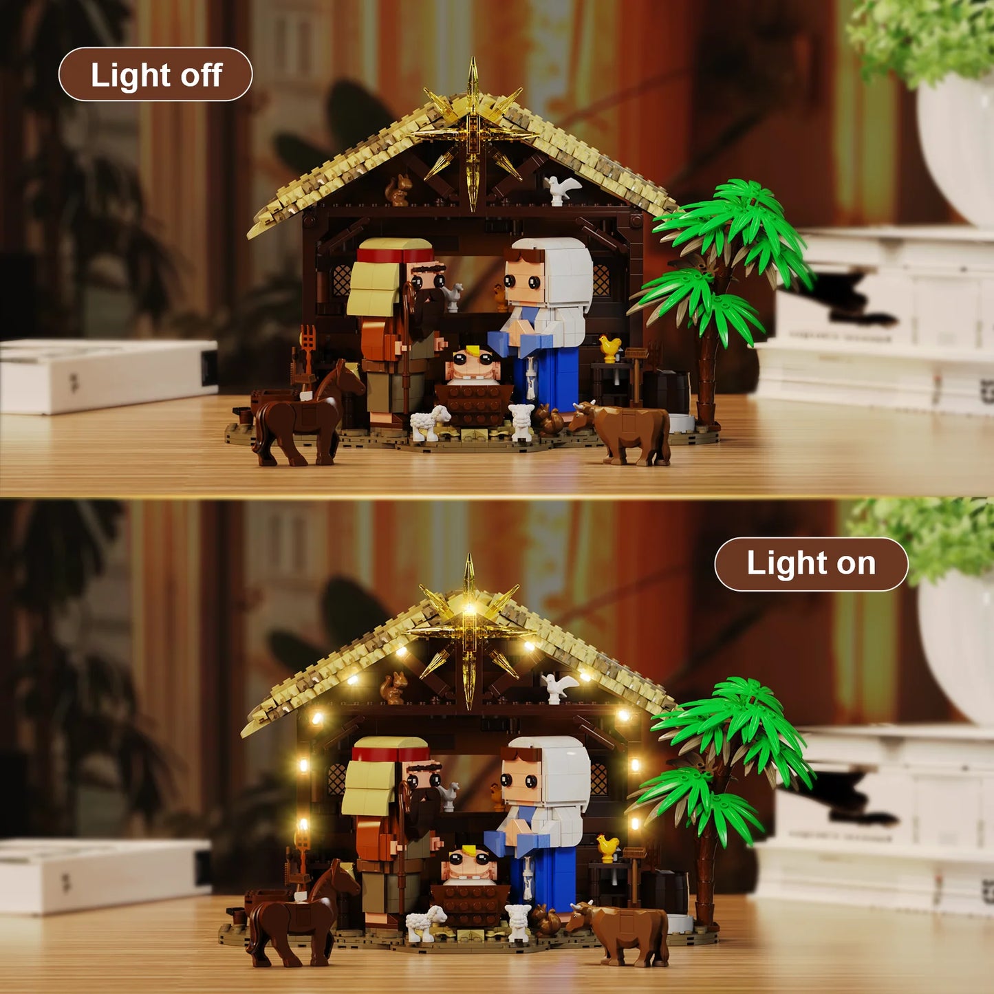 Jesus Nativity Building Block Set With Animal Figures Model