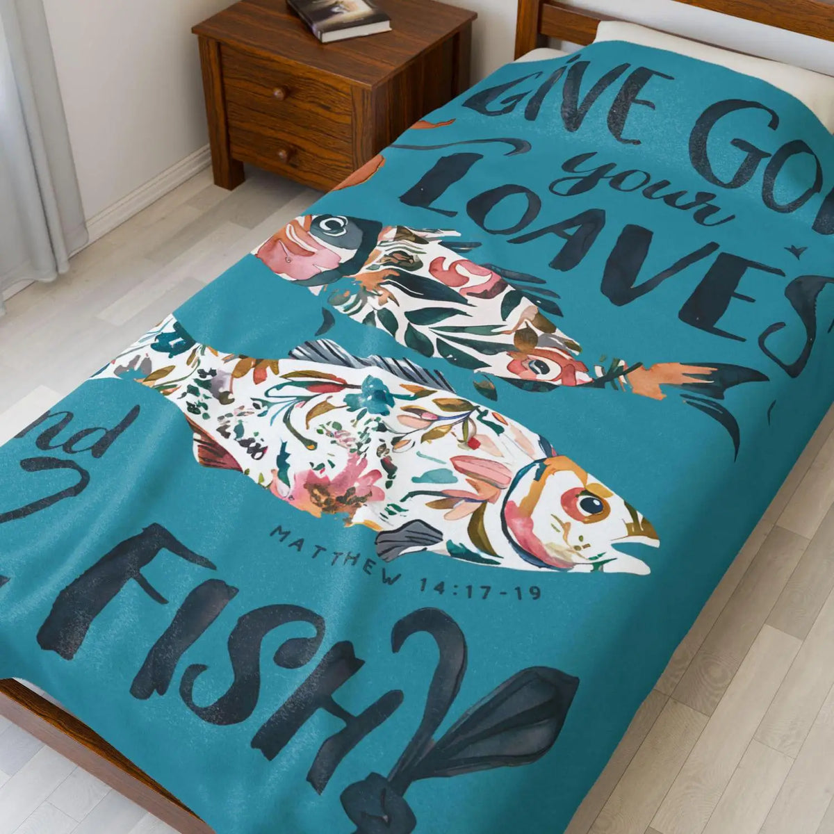 Offer Your Five Loaves And Two Fishes Inspirational Bible Blanket