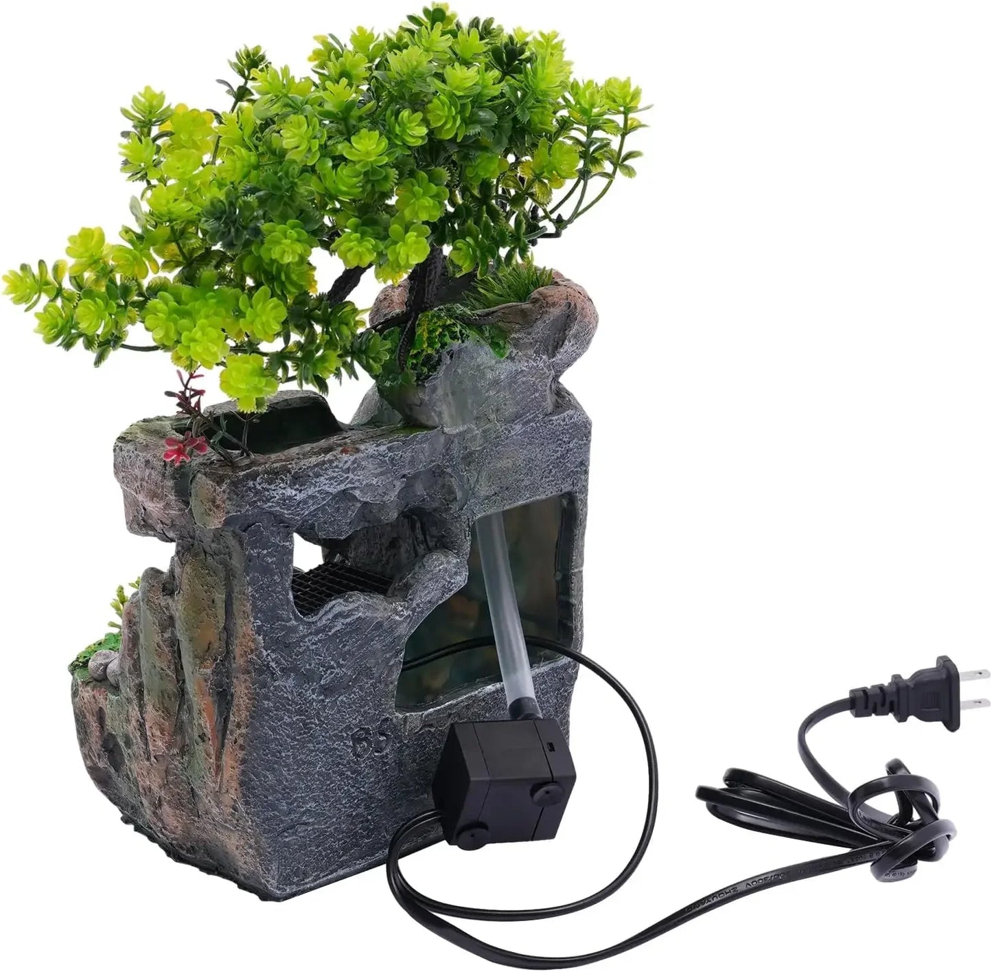 Indoor Waterfall Meditation Fountain With Automatic LED Light Pump