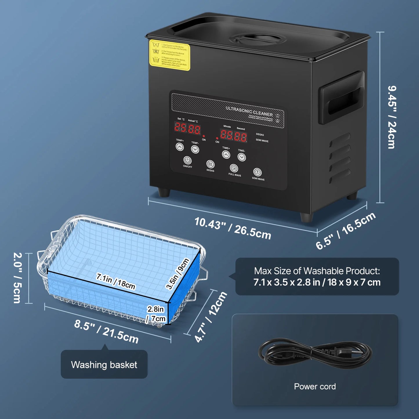 Succebuy Portable Ultrasonic Cleaner With Timer For Dishes