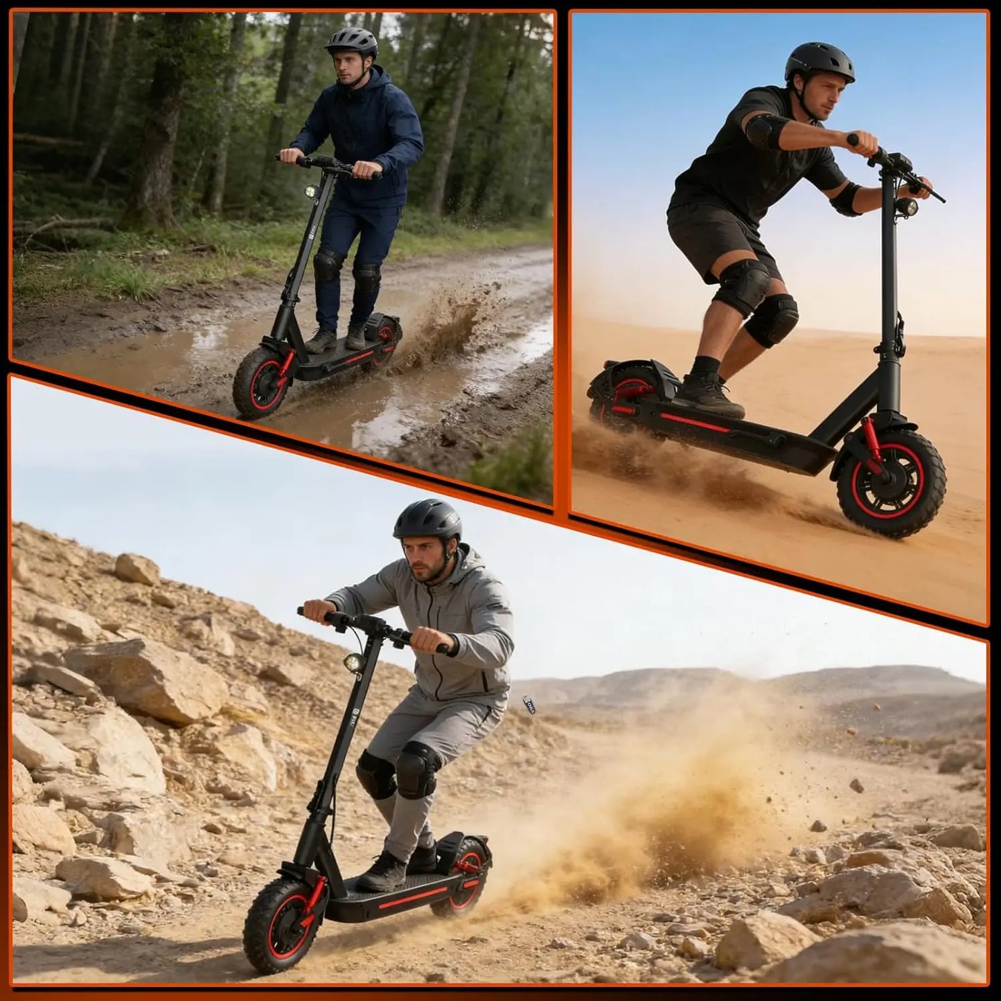 OBX Electric Foldable Scooter With Dual Suspension And 1200W Motor