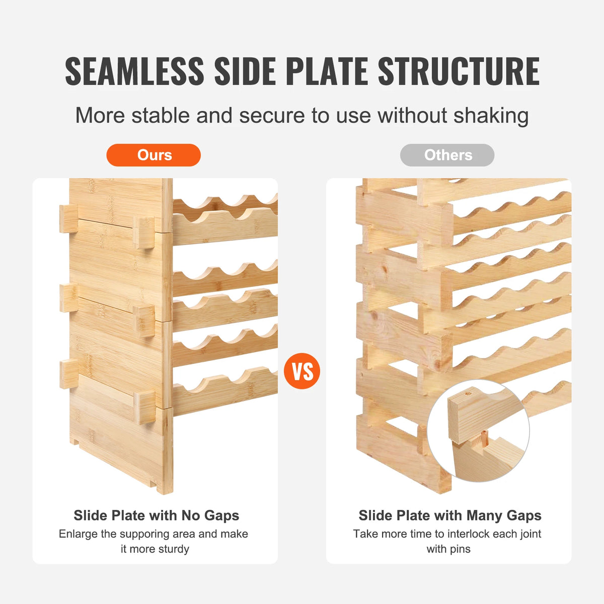 SucceBuy Stackable Bamboo Wine Rack for Stylish Home Storage