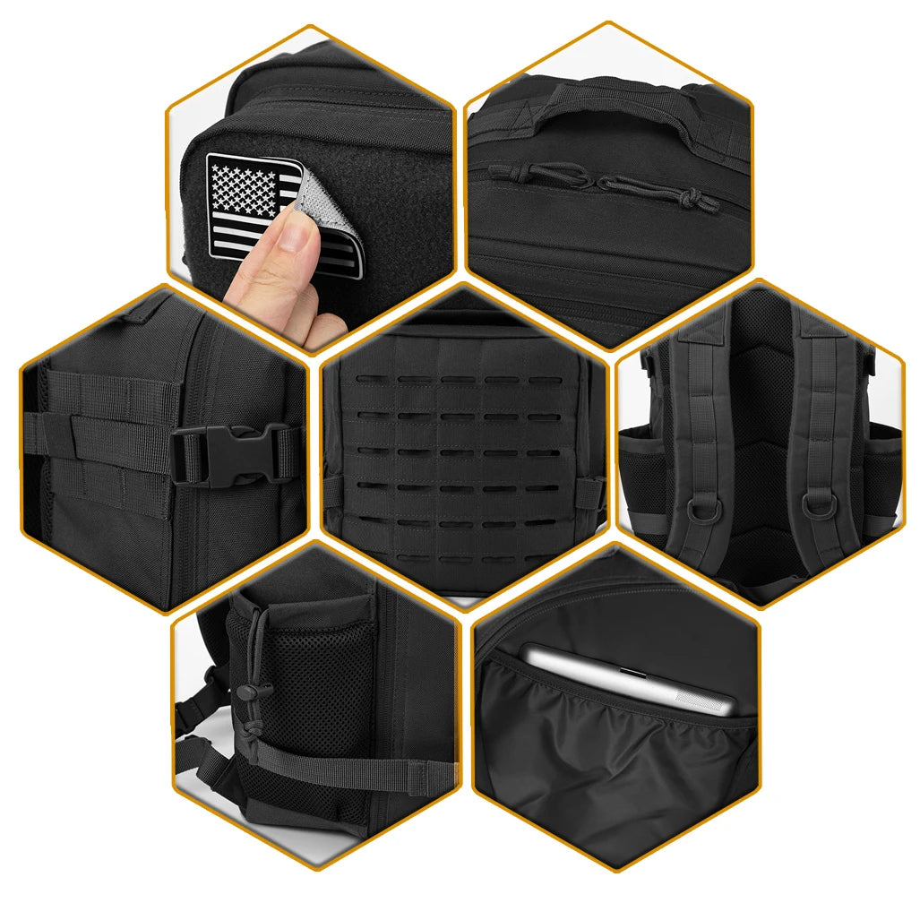 ReFire Gear Tactical MOLLE Hiking Backpack With Dual Cup Holder