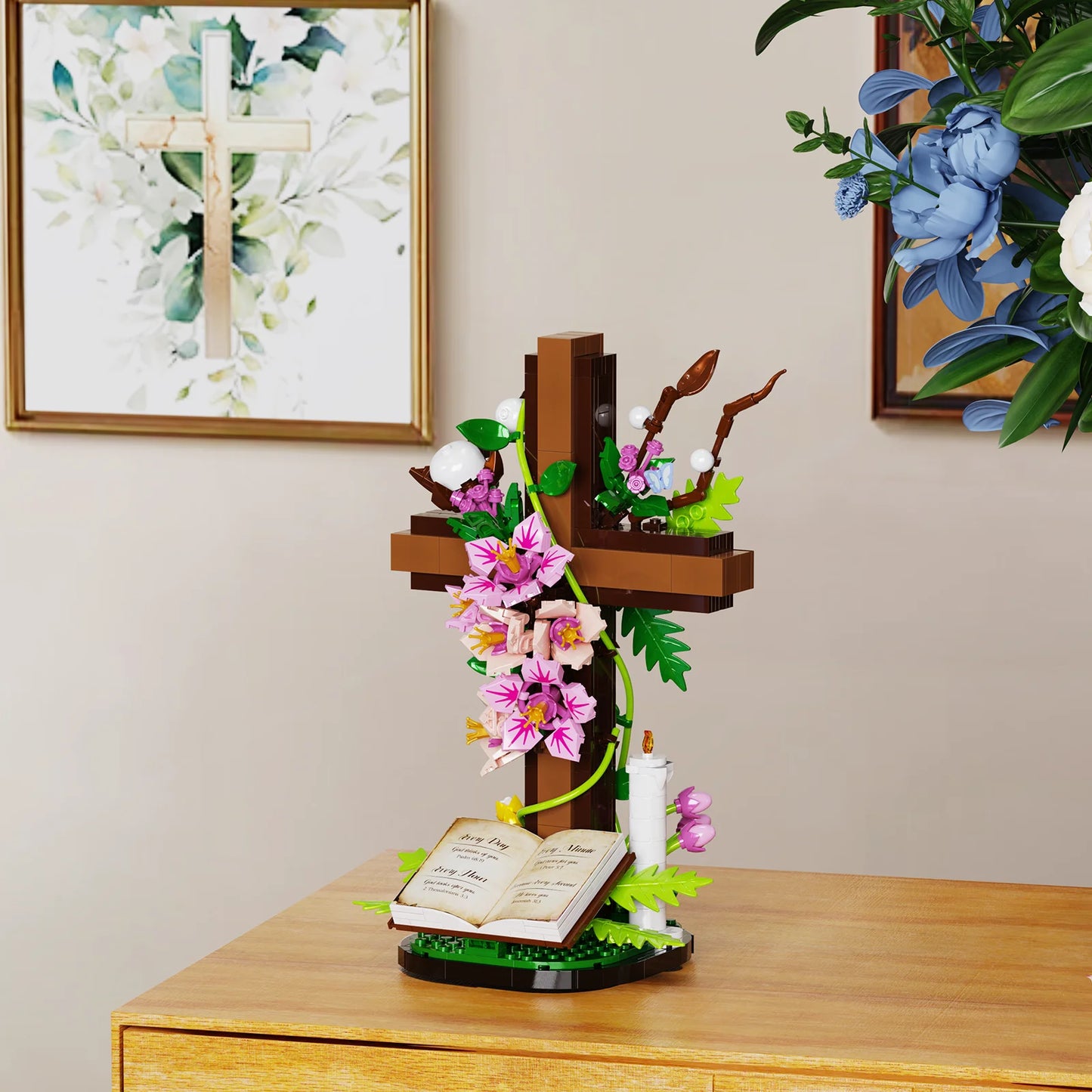 BuildMoc Jesus Cross Flower Compatible Lego Building Blocks Set