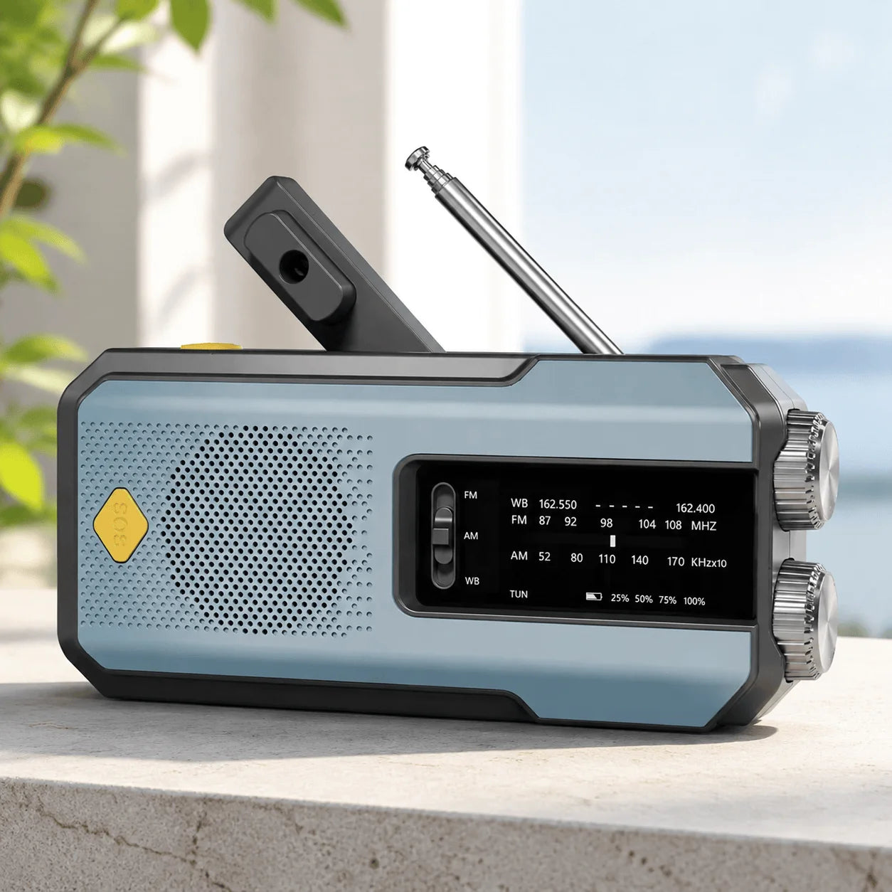 Stonego Emergency Solar Hand Crank Radio With 20000mAh Power Bank