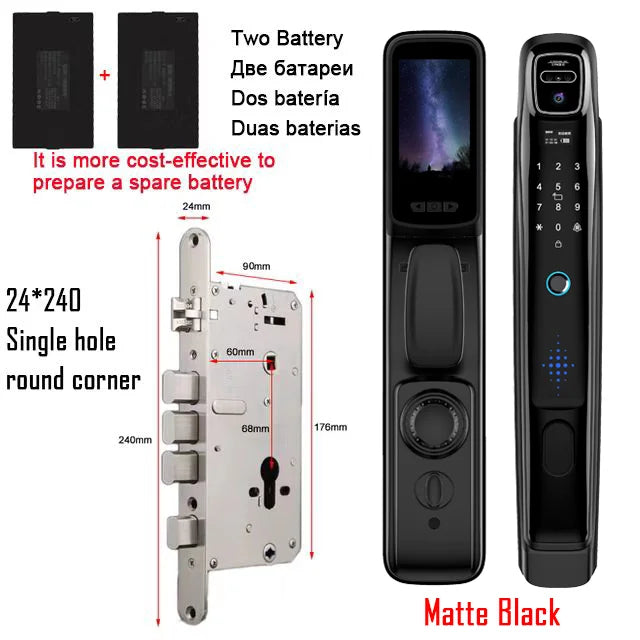 YKESDL Smart Door Lock Wifi Face Recognition Camera Intercom