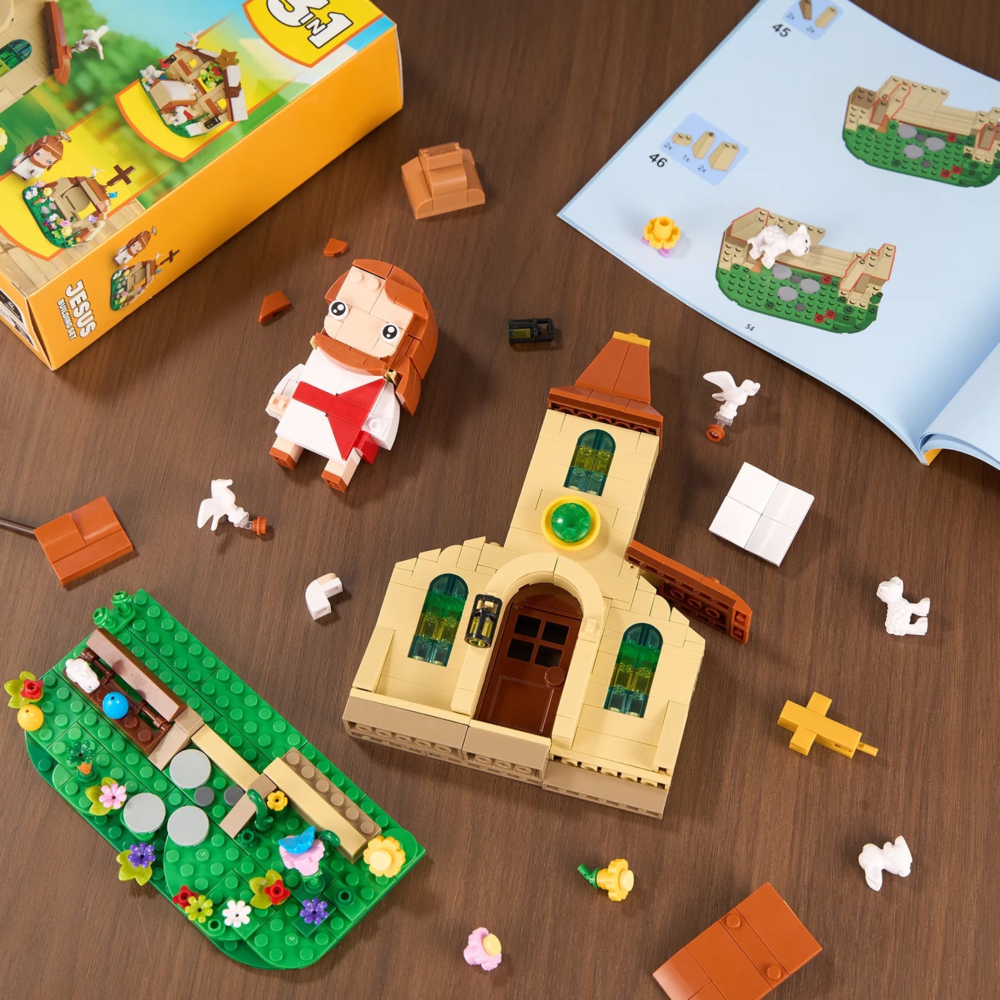 Jesus Nativity Building Blocks Set For Easter Religious Decor