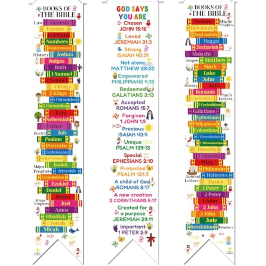 Three Piece Biblical Teaching Banners For Classroom Decor