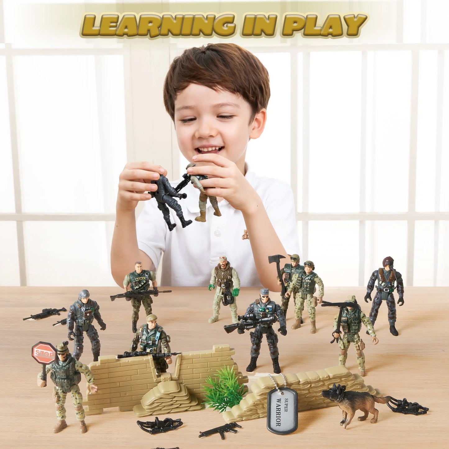 Joyfy Military Toy Soldiers Playset With SWAT Weapon Accessories