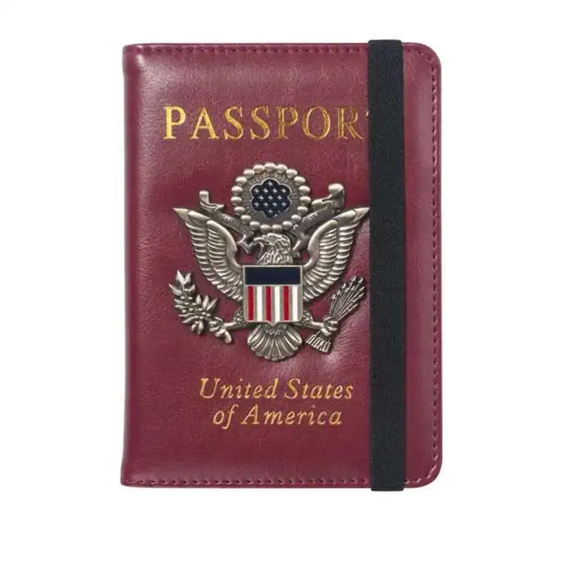 Compact RFID Blocking PU Leather Passport Holder Wallet For Secure IDs