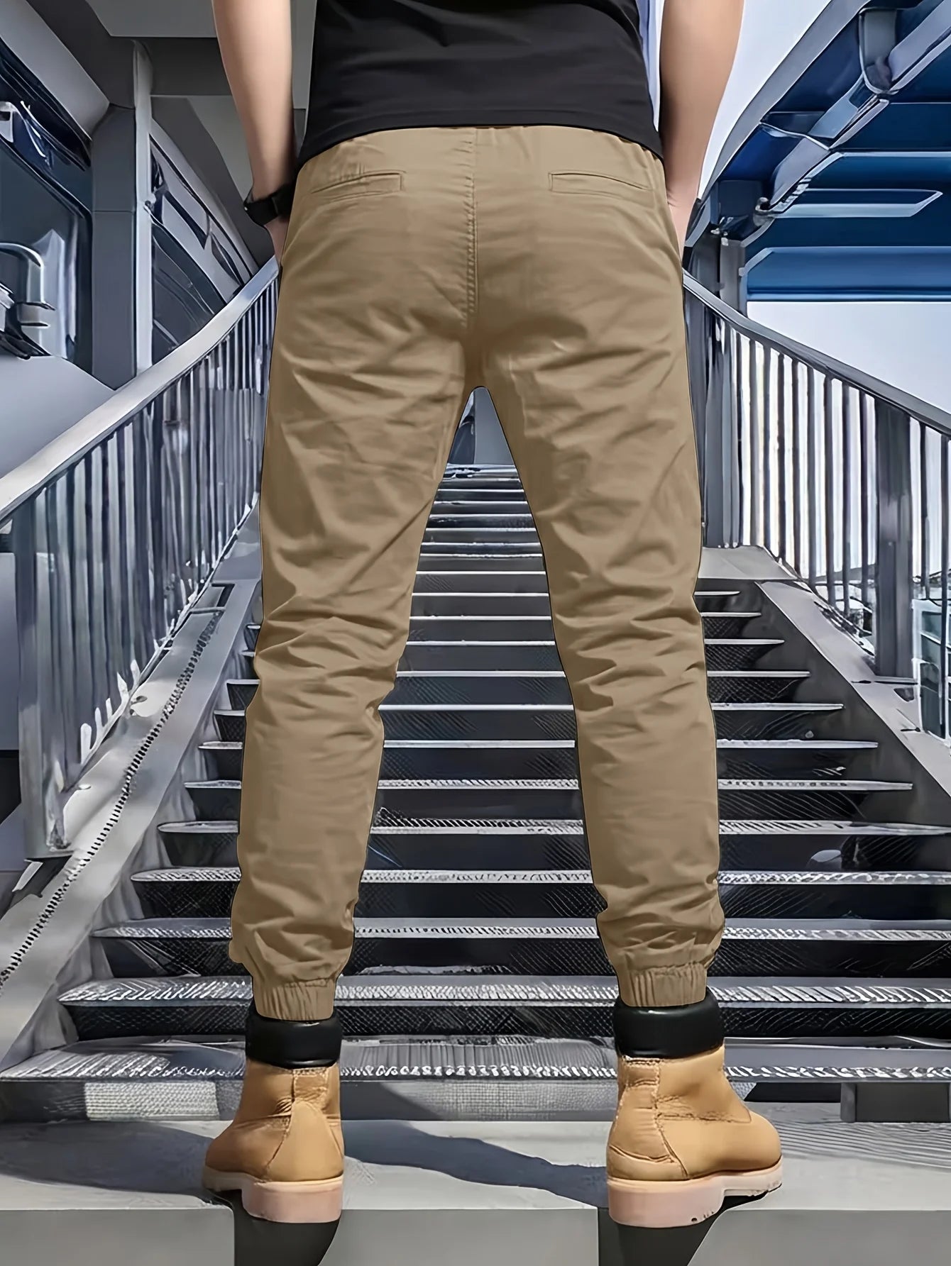 Winthunder Men Multi Pocket Regular Fit Workwear Casual Pants