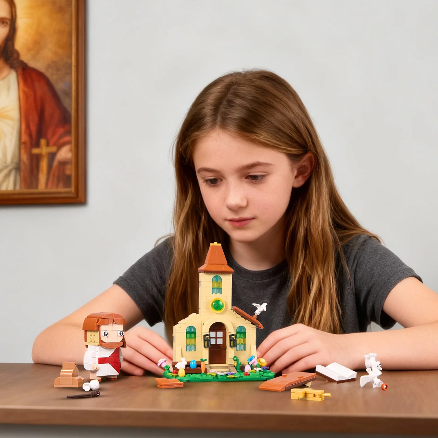 Jesus Nativity Building Blocks Set For Easter Religious Decor