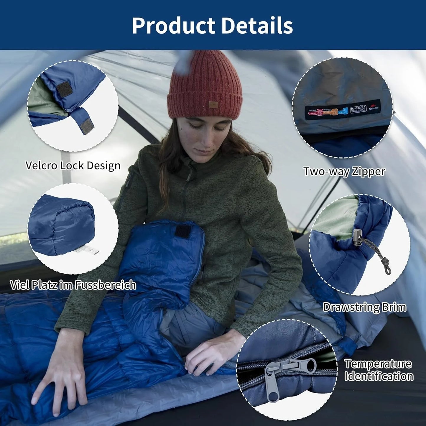 Naturehike Winter Warm Mummy Sleeping Bag For Adults Outdoor Camping