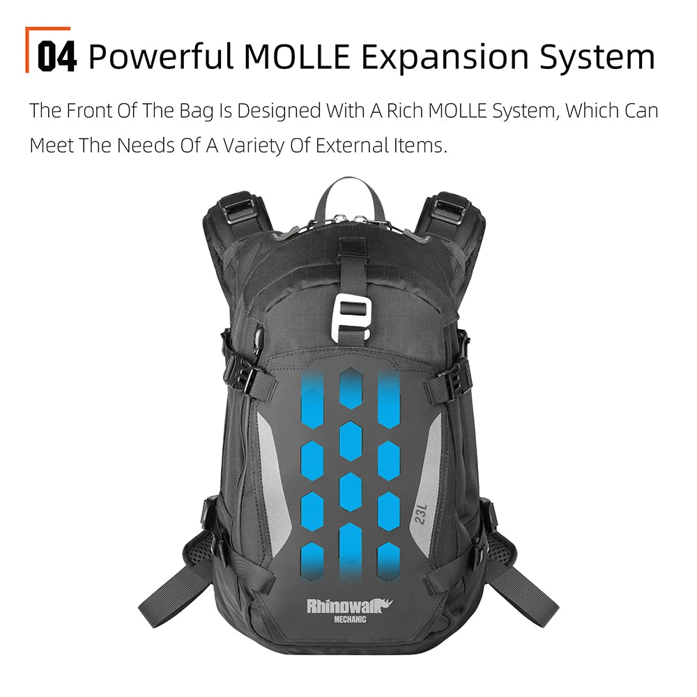Rhinowalk Motorcycle Backpack With Magnetic Quick Release And Rain Cover