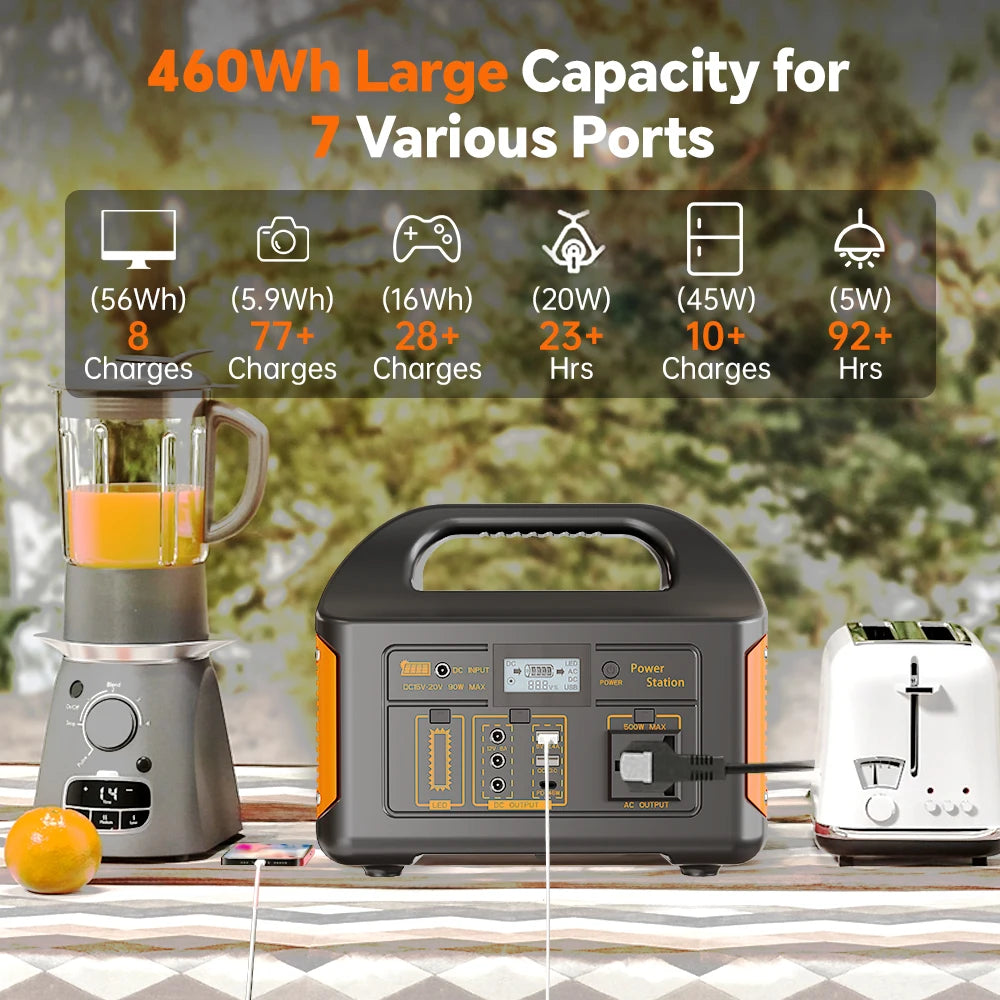 GaiaRay 460.8Wh Portable Solar Generator 110V Power Station