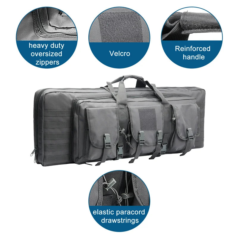 LQARMY Tactical Double Rifle Case Molle Gun Backpack Hunting Holster