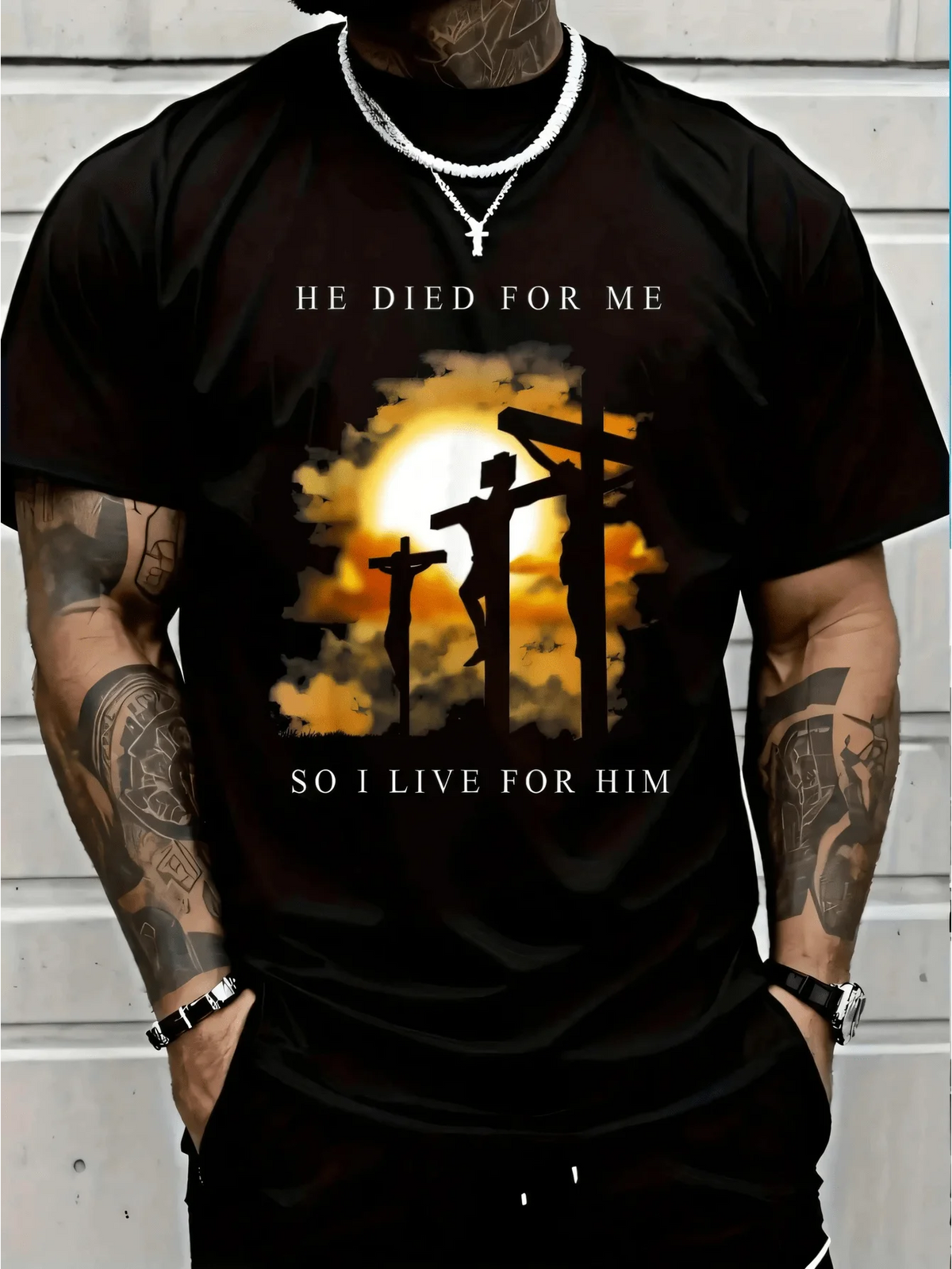 Christian Bible Verse Jesus Died For Me Graphic T Shirt