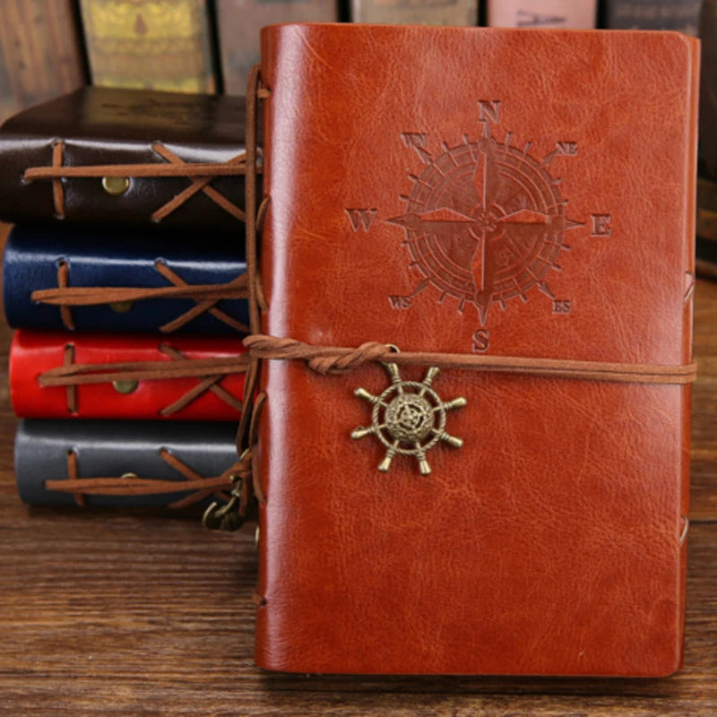 Vintage Pirate Spiral Notebook Journal With Replaceable Leather Cover
