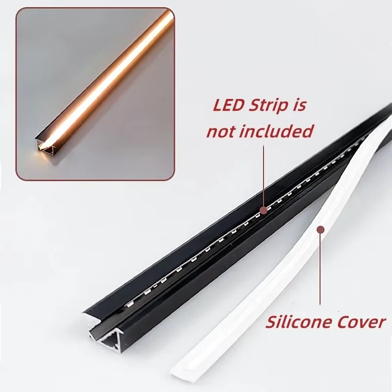 Ksdligh Recessed LED Aluminum Profile for Cabinet and Shelf Lighting