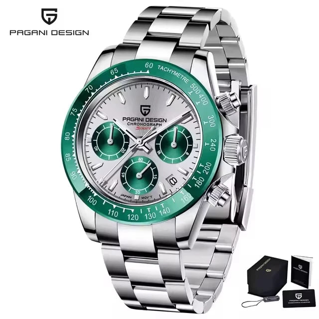 Pagani Design Men Quartz Chronograph Watch Stainless Steel