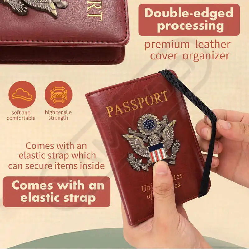 Compact RFID Blocking PU Leather Passport Holder Wallet For Secure IDs