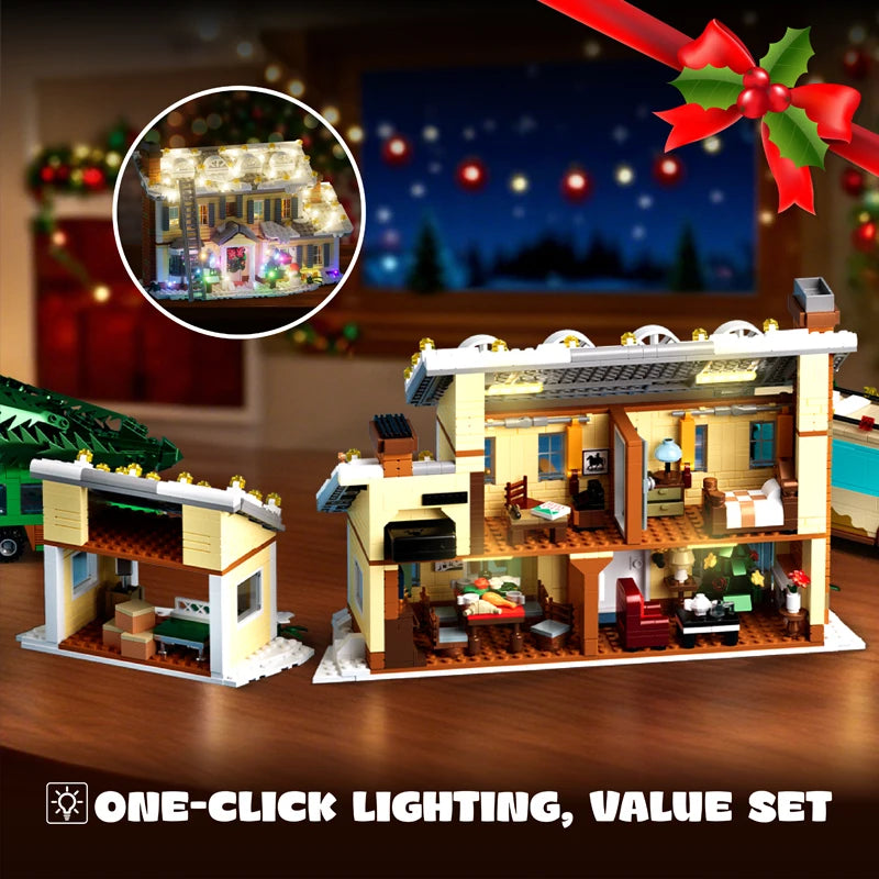 Classic Christmas Vacation House Building Block Kit With RV Garage