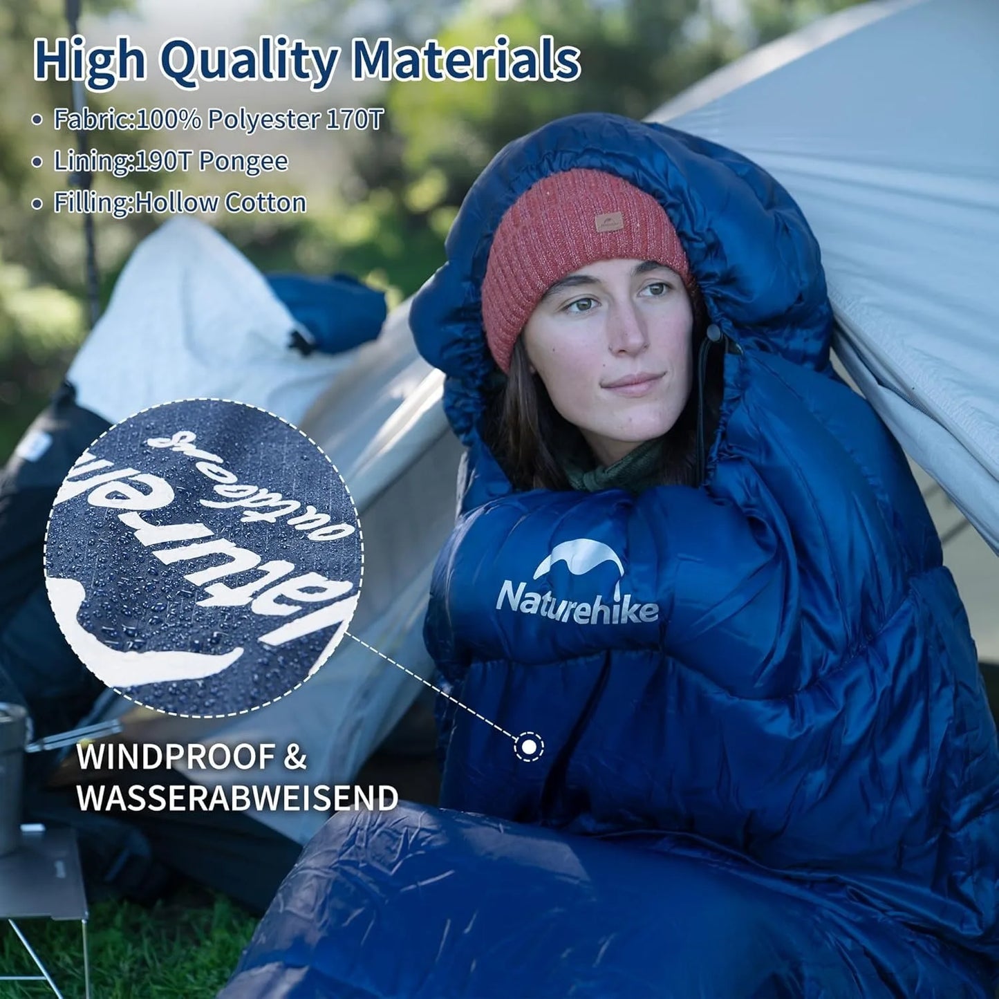 Naturehike Winter Warm Mummy Sleeping Bag For Adults Outdoor Camping