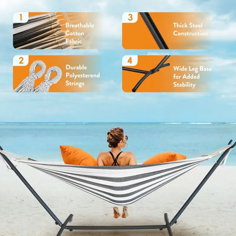 Gyroor Heavy Duty Adjustable Stand Hammock With Storage Bag